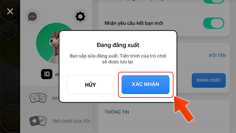 Xác nhận đăng xuất